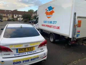 London movers moving packed furniture and belongings into storage