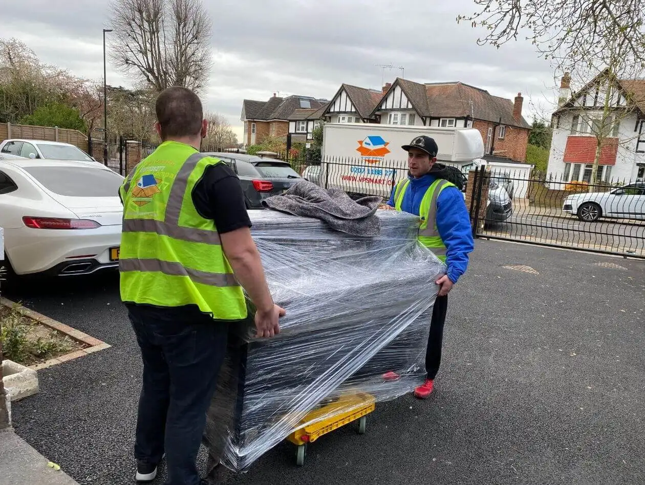 London movers moving packed furniture and belongings into storage