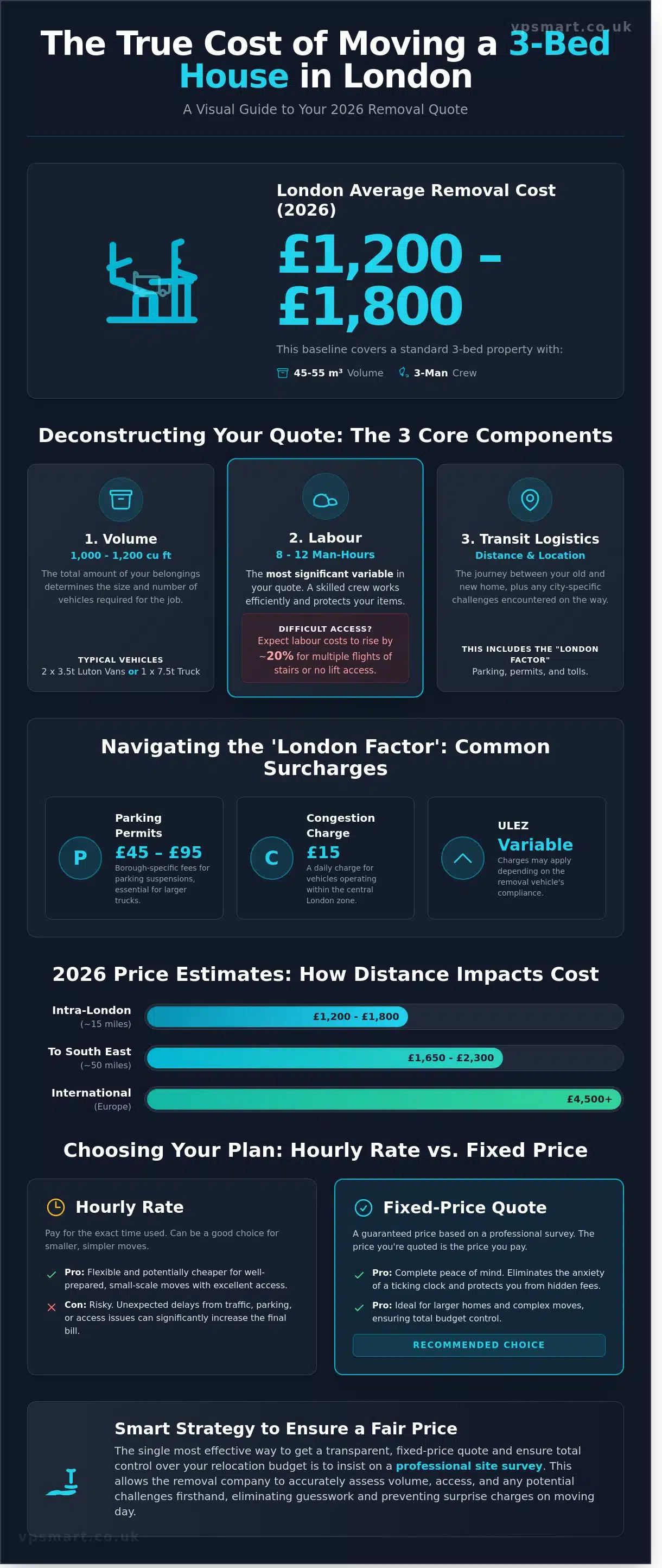 Average Removal Costs for a 3 Bed House in London: 2026 Price Guide